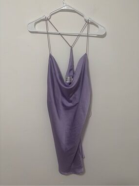 Hello Molly cowl neck lavender slip dress
